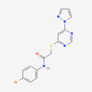 2-((6-(1H-pyrazol-1-yl)pyrimidin-4-yl)thio)-N-(4-bromophenyl)acetamide