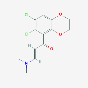 (2E)-1-(6,7-dichloro-2,3-dihydro-1,4-benzodioxin-5-yl)-3-(dimethylamino)prop-2-en-1-one