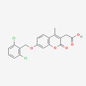 molecular formula C19H14Cl2O5 B2788606 2-[7-[(2,6-Dichlorophenyl)methoxy]-4-methyl-2-oxochromen-3-yl]acetic acid CAS No. 858754-71-9