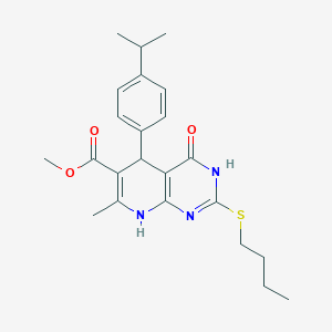 Methyl 2-(butylthio)-5-(4-isopropylphenyl)-7-methyl-4-oxo-3,4,5,8-tetrahydropyrido[2,3-d]pyrimidine-6-carboxylate