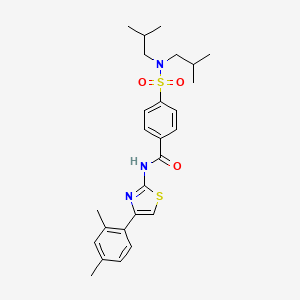 molecular formula C26H33N3O3S2 B2788616 4-[bis(2-methylpropyl)sulfamoyl]-N-[4-(2,4-dimethylphenyl)-1,3-thiazol-2-yl]benzamide CAS No. 476320-31-7
