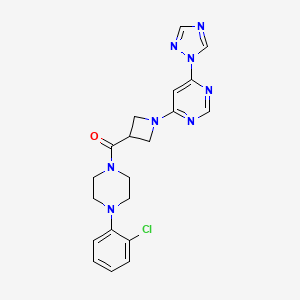 (1-(6-(1H-1,2,4-triazol-1-yl)pyrimidin-4-yl)azetidin-3-yl)(4-(2-chlorophenyl)piperazin-1-yl)methanone