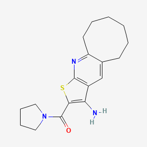 (3-Amino-5,6,7,8,9,10-hexahydrocycloocta[b]thieno[3,2-e]pyridin-2-yl)(pyrrolidin-1-yl)methanone