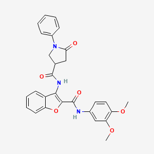 N-(2-((3,4-dimethoxyphenyl)carbamoyl)benzofuran-3-yl)-5-oxo-1-phenylpyrrolidine-3-carboxamide