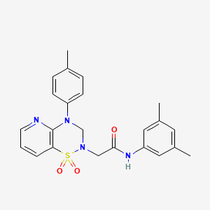 molecular formula C23H24N4O3S B2788626 N-(3,5-dimethylphenyl)-2-(1,1-dioxido-4-(p-tolyl)-3,4-dihydro-2H-pyrido[2,3-e][1,2,4]thiadiazin-2-yl)acetamide CAS No. 1251623-81-0
