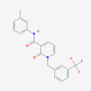 N-(3-methylphenyl)-2-oxo-1-[[3-(trifluoromethyl)phenyl]methyl]pyridine-3-carboxamide