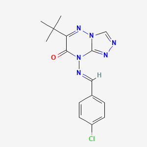 (E)-6-(tert-butyl)-8-((4-chlorobenzylidene)amino)-[1,2,4]triazolo[4,3-b][1,2,4]triazin-7(8H)-one