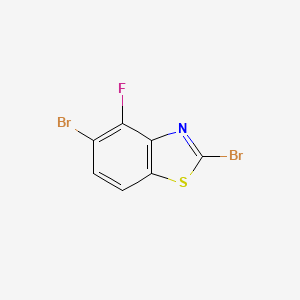 molecular formula C7H2Br2FNS B2788629 2,5-Dibromo-4-fluorobenzo[d]thiazole CAS No. 1427426-59-2