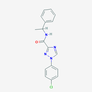 molecular formula C17H15ClN4O B278863 1-(4-chlorophenyl)-N-(1-phenylethyl)-1H-1,2,4-triazole-3-carboxamide 