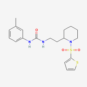 molecular formula C19H25N3O3S2 B2788636 1-(2-(1-(Thiophen-2-ylsulfonyl)piperidin-2-yl)ethyl)-3-(m-tolyl)urea CAS No. 898368-92-8