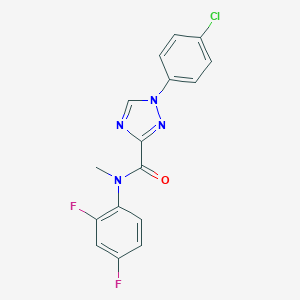 molecular formula C16H11ClF2N4O B278864 1-(4-chlorophenyl)-N-(2,4-difluorophenyl)-N-methyl-1H-1,2,4-triazole-3-carboxamide 