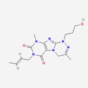 (E)-7-(but-2-en-1-yl)-1-(3-hydroxypropyl)-3,9-dimethyl-7,9-dihydro-[1,2,4]triazino[3,4-f]purine-6,8(1H,4H)-dione