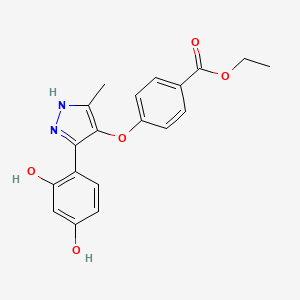 ethyl 4-{[5-(2,4-dihydroxyphenyl)-3-methyl-1H-pyrazol-4-yl]oxy}benzoate