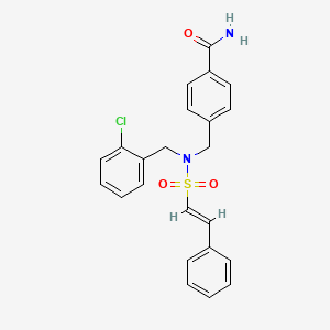4-[[(2-chlorophenyl)methyl-[(E)-2-phenylethenyl]sulfonylamino]methyl]benzamide