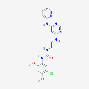 molecular formula C20H22ClN7O3 B2788658 1-(5-Chloro-2,4-dimethoxyphenyl)-3-(2-((6-(pyridin-2-ylamino)pyrimidin-4-yl)amino)ethyl)urea CAS No. 1421455-73-3