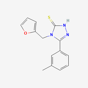 molecular formula C14H13N3OS B2788664 4-(2-furylmethyl)-5-(3-methylphenyl)-4H-1,2,4-triazole-3-thiol CAS No. 537017-51-9