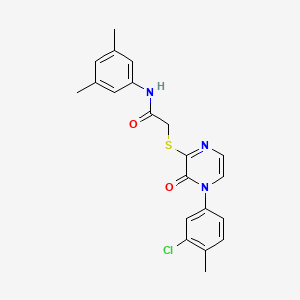 molecular formula C21H20ClN3O2S B2788670 2-[4-(3-chloro-4-methylphenyl)-3-oxopyrazin-2-yl]sulfanyl-N-(3,5-dimethylphenyl)acetamide CAS No. 899759-05-8