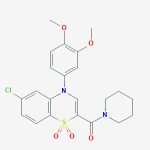 molecular formula C22H23ClN2O5S B2788671 [6-chloro-4-(3,4-dimethoxyphenyl)-1,1-dioxido-4H-1,4-benzothiazin-2-yl](piperidin-1-yl)methanone CAS No. 1251691-52-7