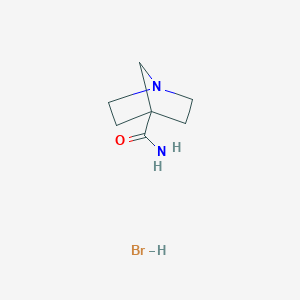 molecular formula C7H13BrN2O B2788673 1-Azabicyclo[2.2.1]heptane-4-carboxamide hydrobromide CAS No. 2197062-92-1