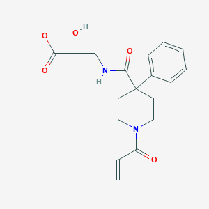 Methyl 2-hydroxy-2-methyl-3-[(4-phenyl-1-prop-2-enoylpiperidine-4-carbonyl)amino]propanoate