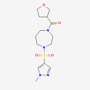 (4-((1-methyl-1H-pyrazol-4-yl)sulfonyl)-1,4-diazepan-1-yl)(tetrahydrofuran-3-yl)methanone