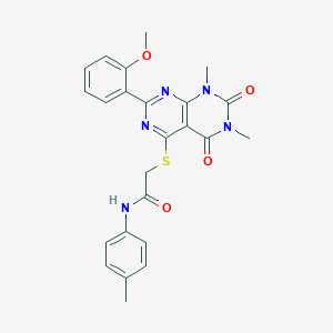 2-((2-(2-methoxyphenyl)-6,8-dimethyl-5,7-dioxo-5,6,7,8-tetrahydropyrimido[4,5-d]pyrimidin-4-yl)thio)-N-(p-tolyl)acetamide