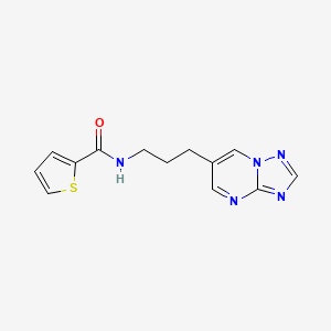 molecular formula C13H13N5OS B2788698 N-(3-([1,2,4]triazolo[1,5-a]pyrimidin-6-yl)propyl)thiophene-2-carboxamide CAS No. 2034227-01-3