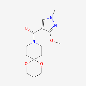 (3-methoxy-1-methyl-1H-pyrazol-4-yl)(1,5-dioxa-9-azaspiro[5.5]undecan-9-yl)methanone