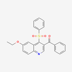molecular formula C24H19NO4S B2788713 (6-Ethoxy-4-(phenylsulfonyl)quinolin-3-yl)(phenyl)methanone CAS No. 902951-06-8