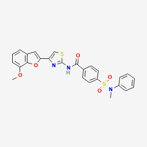 N-(4-(7-methoxybenzofuran-2-yl)thiazol-2-yl)-4-(N-methyl-N-phenylsulfamoyl)benzamide