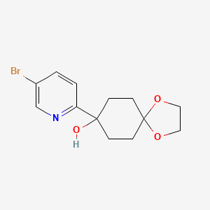 molecular formula C13H16BrNO3 B2788728 8-(5-溴吡啶-2-基)-1,4-二氧杂螺[4.5]癸烷-8-醇 CAS No. 708274-37-7