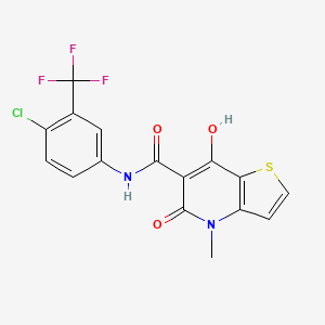 molecular formula C16H10ClF3N2O3S B2788731 N-(4-chloro-3-(trifluoromethyl)phenyl)-7-hydroxy-4-methyl-5-oxo-4,5-dihydrothieno[3,2-b]pyridine-6-carboxamide CAS No. 1251681-44-3