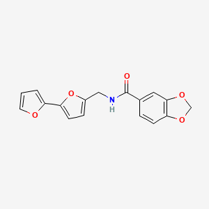 molecular formula C17H13NO5 B2788732 N-([2,2'-bifuran]-5-ylmethyl)benzo[d][1,3]dioxole-5-carboxamide CAS No. 2034490-36-1