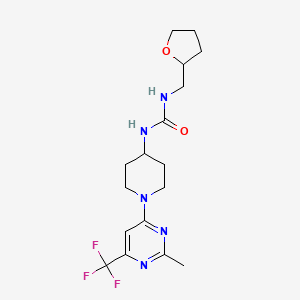 1-{1-[2-Methyl-6-(trifluoromethyl)pyrimidin-4-yl]piperidin-4-yl}-3-[(oxolan-2-yl)methyl]urea