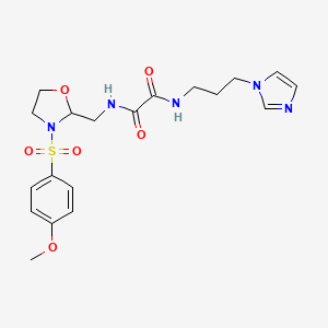 N1-(3-(1H-imidazol-1-yl)propyl)-N2-((3-((4-methoxyphenyl)sulfonyl)oxazolidin-2-yl)methyl)oxalamide