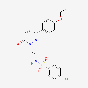 molecular formula C20H20ClN3O4S B2788749 4-chloro-N-(2-(3-(4-ethoxyphenyl)-6-oxopyridazin-1(6H)-yl)ethyl)benzenesulfonamide CAS No. 921833-22-9