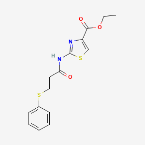 molecular formula C15H16N2O3S2 B2788764 Ethyl 2-(3-(phenylthio)propanamido)thiazole-4-carboxylate CAS No. 392322-67-7