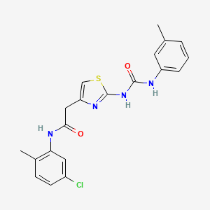 N-(5-chloro-2-methylphenyl)-2-(2-(3-(m-tolyl)ureido)thiazol-4-yl)acetamide
