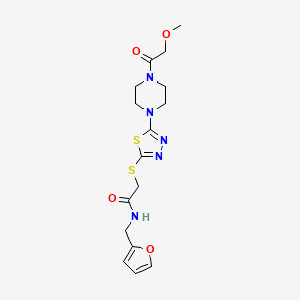 N-(furan-2-ylmethyl)-2-((5-(4-(2-methoxyacetyl)piperazin-1-yl)-1,3,4-thiadiazol-2-yl)thio)acetamide