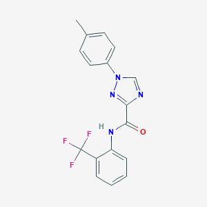 molecular formula C17H13F3N4O B278877 1-(4-methylphenyl)-N-[2-(trifluoromethyl)phenyl]-1H-1,2,4-triazole-3-carboxamide 