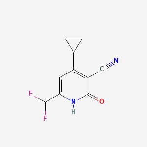 molecular formula C10H8F2N2O B2788779 4-Cyclopropyl-6-(difluoromethyl)-2-hydroxynicotinonitrile CAS No. 869944-65-0