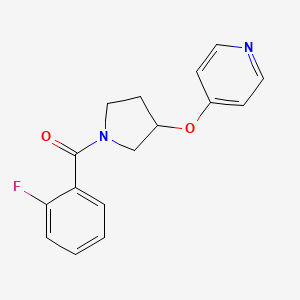 molecular formula C16H15FN2O2 B2788801 (2-Fluorophenyl)(3-(pyridin-4-yloxy)pyrrolidin-1-yl)methanone CAS No. 2034328-60-2