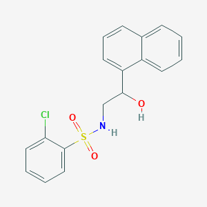 molecular formula C18H16ClNO3S B2788806 2-chloro-N-(2-hydroxy-2-(naphthalen-1-yl)ethyl)benzenesulfonamide CAS No. 1351621-33-4