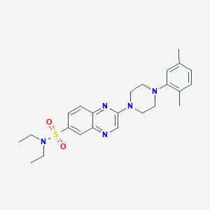 2-[4-(2,5-dimethylphenyl)piperazin-1-yl]-N,N-diethylquinoxaline-6-sulfonamide