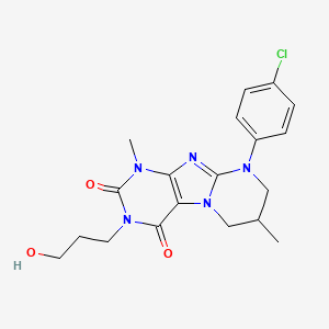 9-(4-chlorophenyl)-3-(3-hydroxypropyl)-1,7-dimethyl-6,7,8,9-tetrahydropyrimido[2,1-f]purine-2,4(1H,3H)-dione