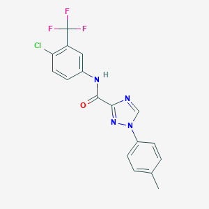 molecular formula C17H12ClF3N4O B278881 N-[4-chloro-3-(trifluoromethyl)phenyl]-1-(4-methylphenyl)-1H-1,2,4-triazole-3-carboxamide 