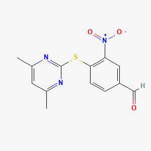 molecular formula C13H11N3O3S B2788812 4-[(4,6-Dimethylpyrimidin-2-yl)sulfanyl]-3-nitrobenzaldehyde CAS No. 663206-27-7