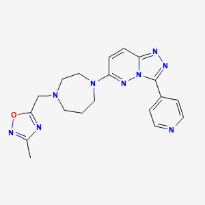 molecular formula C19H21N9O B2788817 3-Methyl-5-[[4-(3-pyridin-4-yl-[1,2,4]triazolo[4,3-b]pyridazin-6-yl)-1,4-diazepan-1-yl]methyl]-1,2,4-oxadiazole CAS No. 2380190-44-1