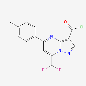 molecular formula C15H10ClF2N3O B2788822 7-(Difluoromethyl)-5-(4-methylphenyl)pyrazolo[1,5-a]pyrimidine-3-carbonyl chloride CAS No. 862657-67-8