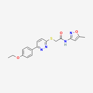 molecular formula C18H18N4O3S B2788825 2-((6-(4-ethoxyphenyl)pyridazin-3-yl)thio)-N-(5-methylisoxazol-3-yl)acetamide CAS No. 872689-21-9